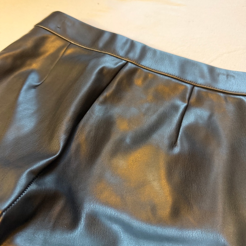 Zara Black Faux Leather Leggings Side Zip w/ Ankle Zip Women's Size XS - Picture 7 of 10
